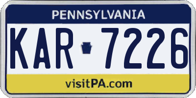PA license plate KAR7226