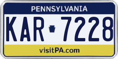 PA license plate KAR7228