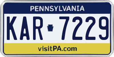 PA license plate KAR7229