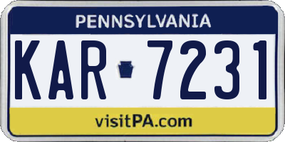PA license plate KAR7231