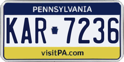 PA license plate KAR7236