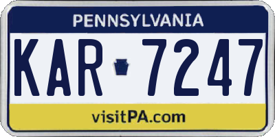 PA license plate KAR7247