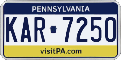 PA license plate KAR7250
