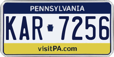 PA license plate KAR7256