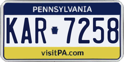 PA license plate KAR7258