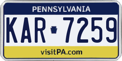 PA license plate KAR7259