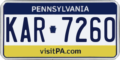 PA license plate KAR7260