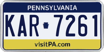 PA license plate KAR7261
