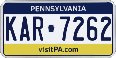 PA license plate KAR7262