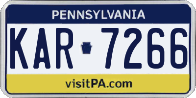 PA license plate KAR7266