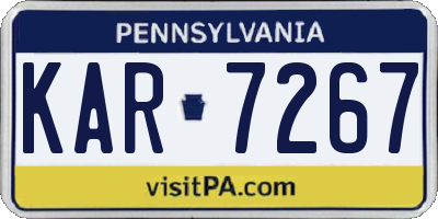 PA license plate KAR7267