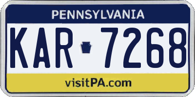 PA license plate KAR7268