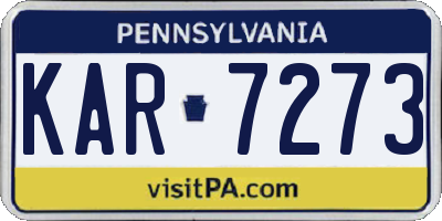 PA license plate KAR7273
