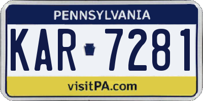 PA license plate KAR7281