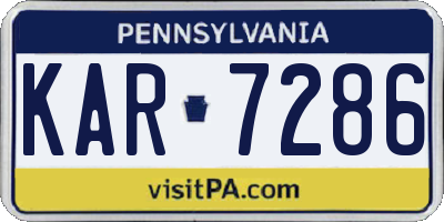 PA license plate KAR7286
