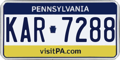 PA license plate KAR7288