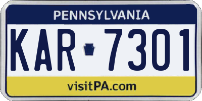 PA license plate KAR7301