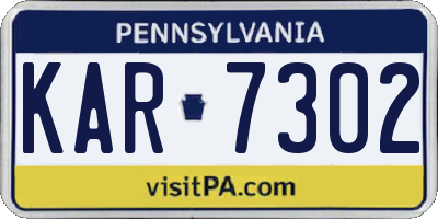 PA license plate KAR7302