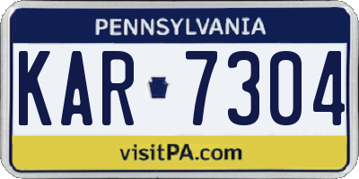PA license plate KAR7304