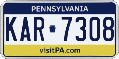 PA license plate KAR7308