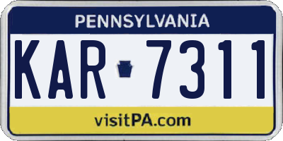 PA license plate KAR7311
