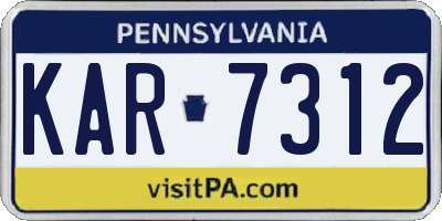 PA license plate KAR7312