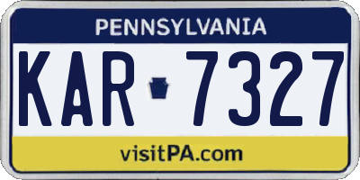 PA license plate KAR7327