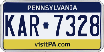 PA license plate KAR7328