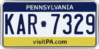 PA license plate KAR7329