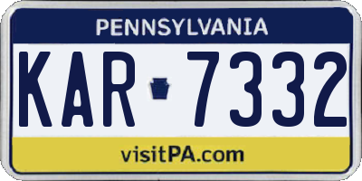 PA license plate KAR7332