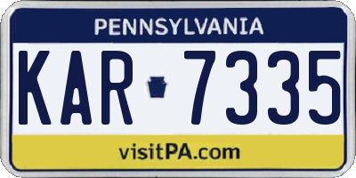 PA license plate KAR7335