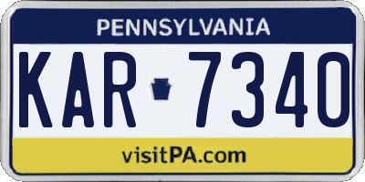 PA license plate KAR7340