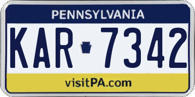 PA license plate KAR7342