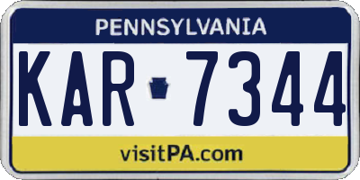 PA license plate KAR7344