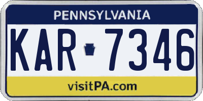 PA license plate KAR7346