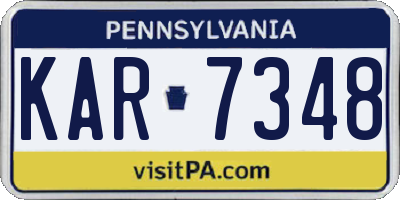 PA license plate KAR7348