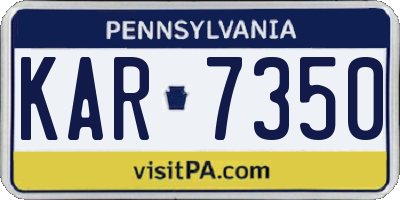 PA license plate KAR7350
