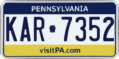 PA license plate KAR7352
