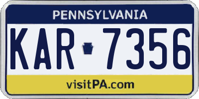 PA license plate KAR7356