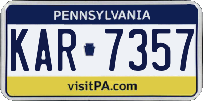PA license plate KAR7357