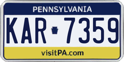 PA license plate KAR7359