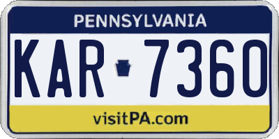 PA license plate KAR7360