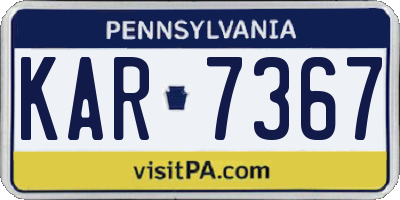 PA license plate KAR7367