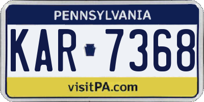 PA license plate KAR7368