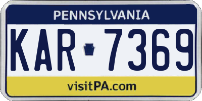 PA license plate KAR7369