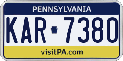 PA license plate KAR7380