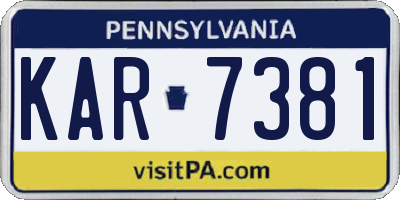 PA license plate KAR7381
