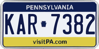 PA license plate KAR7382