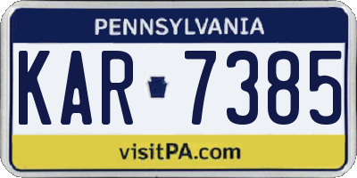 PA license plate KAR7385