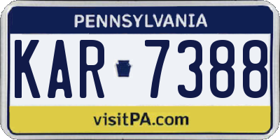 PA license plate KAR7388